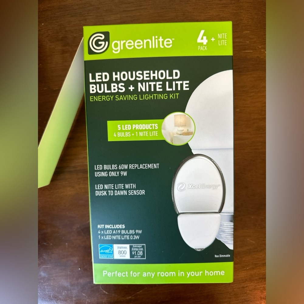 Greenlite LED Household Bulbs + Nite Energy Saving Lighting Kit